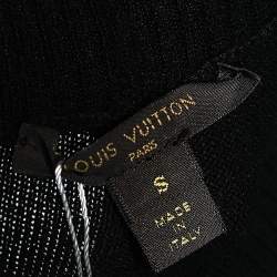 Louis Vuitton Black Cashmere Button Front Cape S