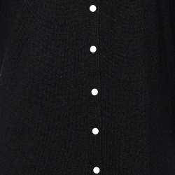 Louis Vuitton Black Cashmere Button Front Cape S