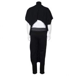 Louis Vuitton Black Cashmere Button Front Cape S