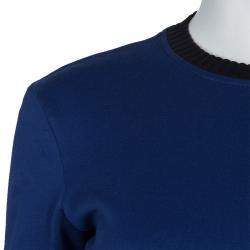 مملوكة مسبقًا فستان تيشيرت لوي فيتون ياقة مستديرة مطرز أزرق S