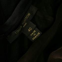 Louis Vuitton Black Lace Button Back Detail Top M