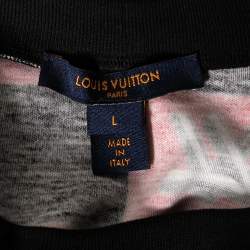 Louis Vuitton Black and Pink Logo Checkered Knit Sleeveless Top L