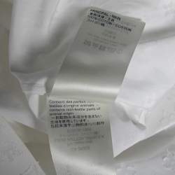 Pre Owned Louis Vuitton White Allover Monogram Motif Cotton Poplin Shirt M