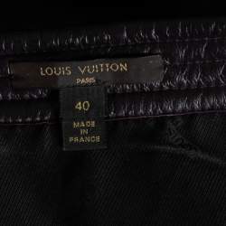 Louis Vuitton Purple Lambskin Leather Mini Skirt M