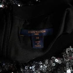 Louis Vuitton Monochrome Sequin Embellished T-Shirt Dress M