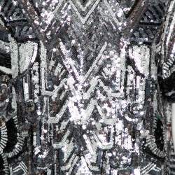 Louis Vuitton Monochrome Sequin Embellished T-Shirt Dress M