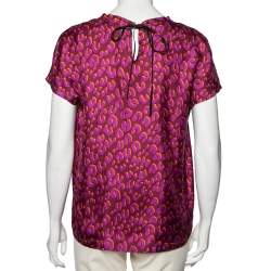 Louis Vuitton Pink Stephen Sprouse Leopard Print Silk Blouse M