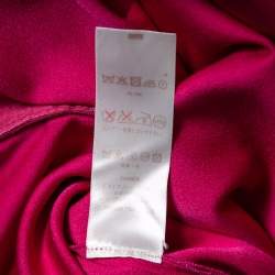 Louis Vuitton Pink Crepe Bow Detail Sleeve Shift Dress M