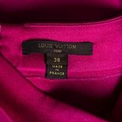 Louis Vuitton Pink Crepe Bow Detail Sleeve Shift Dress M