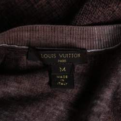 Pre Owned Louis Vuitton Brown Printed Cotton Knit T-Shirt M