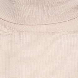 Louis Vuitton Beige Rib Knit Turtleneck Sweater M