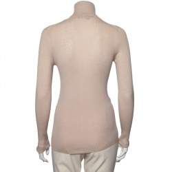 Louis Vuitton Beige Rib Knit Turtleneck Sweater M