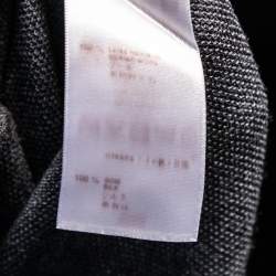 Pre Owned Louis Vuitton Grey Wool Pleated Hem Dress S