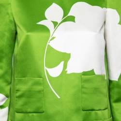 مملوكة مسبقًا Louis Vuitton Green Printed Satin Midi Shift Dress M