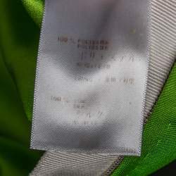 مملوكة مسبقًا Louis Vuitton Green Printed Satin Midi Shift Dress M