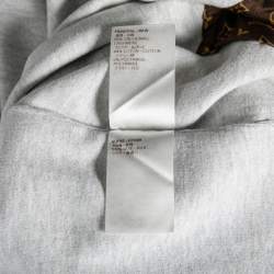 Louis Vuitton Grey Cashmere & Cotton Hooded Zip Front Jacket L