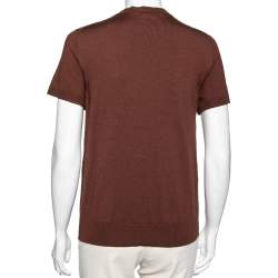 Louis Vuitton Brown Wool Floral Sequin Embellished Top S