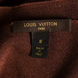 Louis Vuitton Brown Wool Floral Sequin Embellished Top S