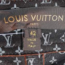 Louis Vuitton Burgundy Leather Button Front Faux Wrap Skirt L
