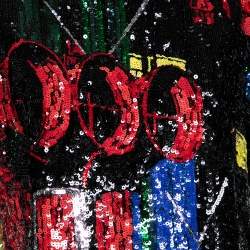 Pre Owned Louis Vuitton Multicolor Sequin Embellished Mesh T-Shirt Dress M