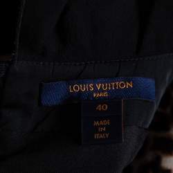 Pre Owned Louis Vuitton Multicolor Printed Wool Ruffle Trim Detail Dress M