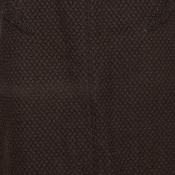 Louis Vuitton Brown Textured Wool Midi Skirt M