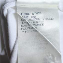 Louis Vuitton White Cotton Knit Patch Detail Round Neck T-Shirt S