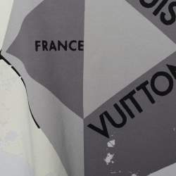 Pre Owned Louis Vuitton White Jersey Knit Logo Print T-Shirt L