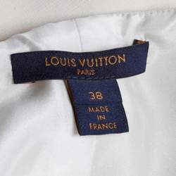 Pre Owned Louis Vuitton Cream Crepe Coin Medallion Detail Cami Top M