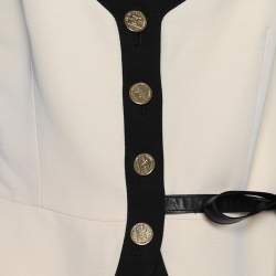 Pre Owned Louis Vuitton Cream Crepe Coin Medallion Detail Cami Top M