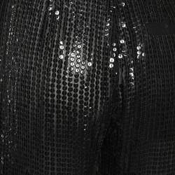 Louis Vuitton Black Sequined Straight Fit Pants S