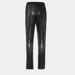 Louis Vuitton Black Sequined Straight Fit Pants S