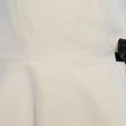 Pre Owned Louis Vuitton Cream Silk Wool Sleeveless Wrap Top S