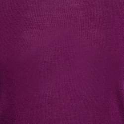 Pre Owned Louis Vuitton Purple Cashmere Knit Square Neck Sweater S