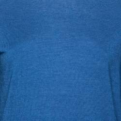 Pre Owned بلوفر لوي فيتون تريكو كشمير وحرير أزرق بأكمام طويلة مقاس صغير ( سمول )