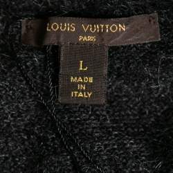Pre Owned Louis Vuitton Black Wool Sequin Embellished Sweater Dress L