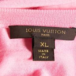 Louis Vuitton Pink Knit Button Front Cardigan XL