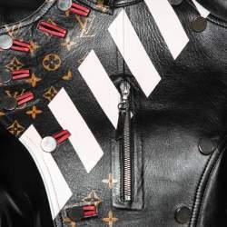 Louis Vuitton Black Leather Monogram and Studded Jacket M