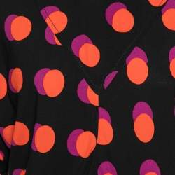 Louis Vuitton Black Printed Crepe Short Sleeve Blouse M