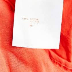 Pre Owned Louis Vuitton Orange Cotton Eyelet Flared Dress M