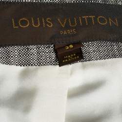 Louis Vuitton Grey Textured Silk Double Breasted Cropped Blazer S