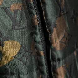 Pre Owned Louis Vuitton Green Camouflage Monogrammed Padded Silk Jacket M