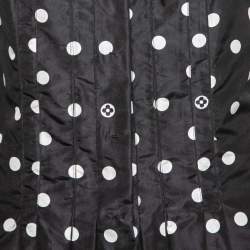 Pre Owned Louis Vuitton Black Polka Dot Printed Silk Contrast Collar Detail Top S