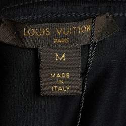 Louis Vuitton Black Chain Print Silk & Cotton Crew Neck T-Shirt M