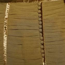 Louis Vuitton Olive Green Cotton Ruched Knee Length Skirt M