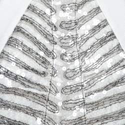 Louis Vuitton White Mohair Sequin Embellished Cut Sleeve Top M