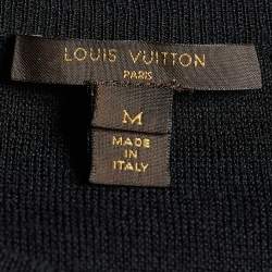 Louis Vuitton Black Knit & Sequined Monogram Lace Midi Dress M