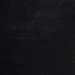 Louis Vuitton Black Knit & Sequined Monogram Lace Midi Dress M