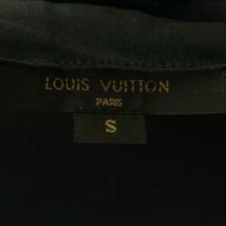 Louis Vuitton Black Pointelle-Knit Braided Neck Midi Dress S 