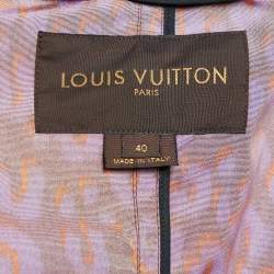 Pre Owned Louis Vuitton Purple Leopard Print Nylon Belted Trench Coat M